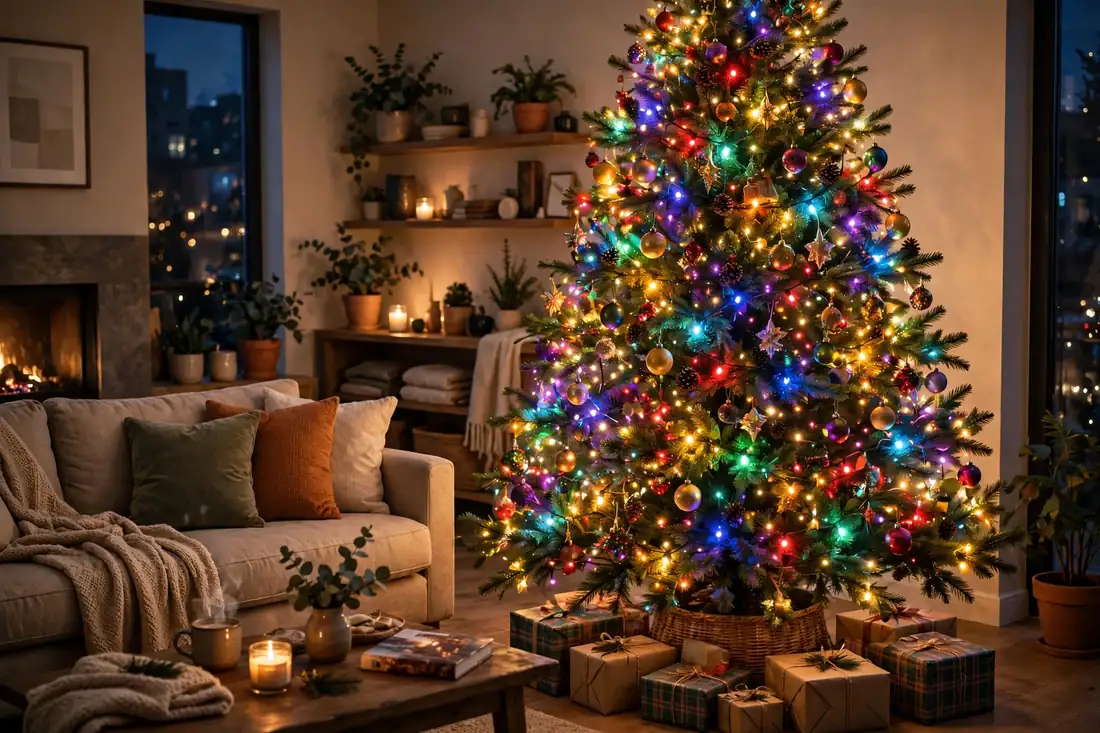 Elegant evening tree with soft glow