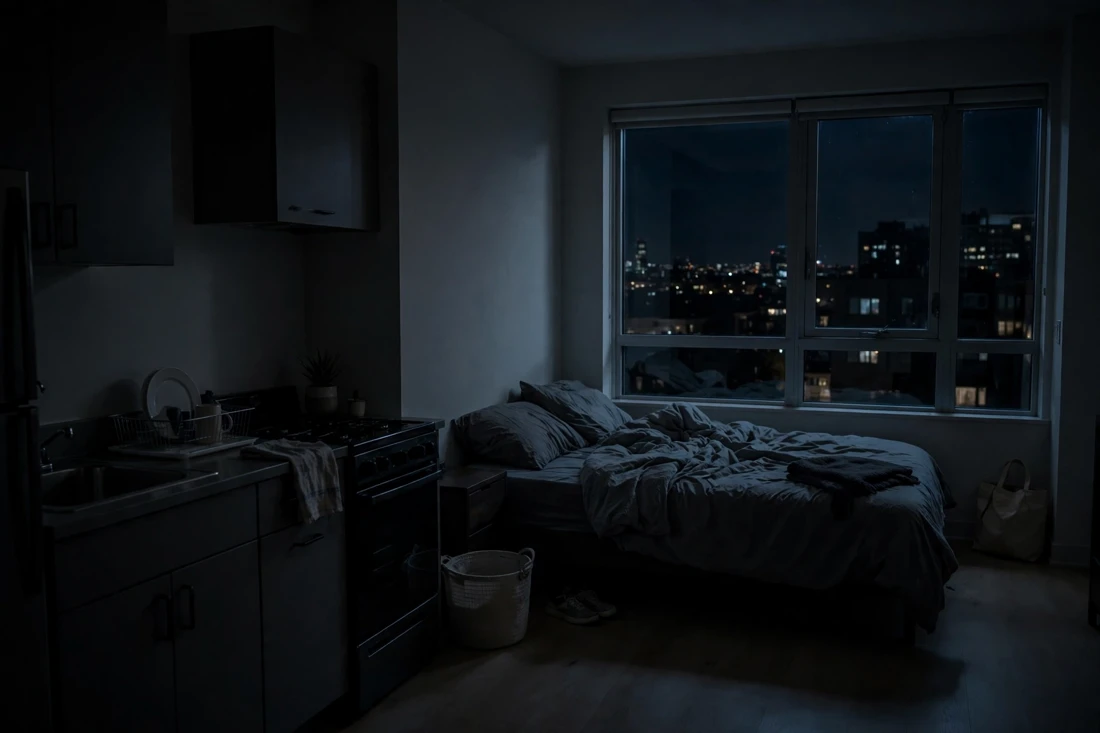 Studio apartment no night lights mistake