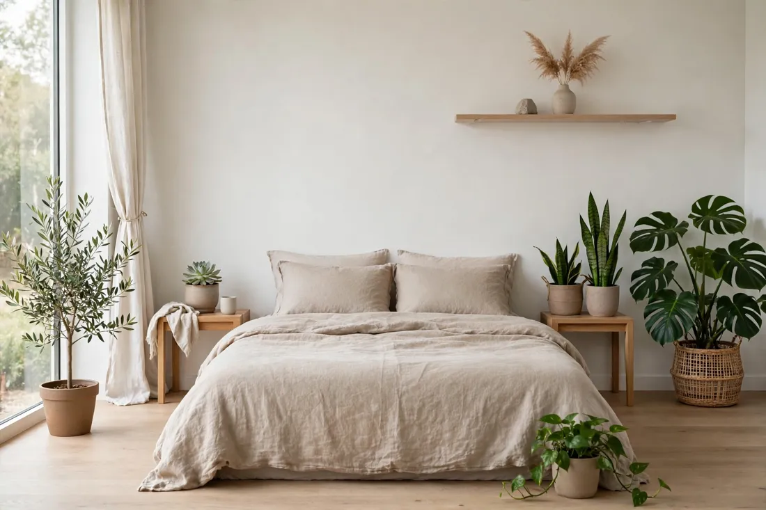 Minimalist bedroom plants