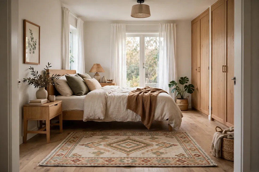 Rug placement centred in room