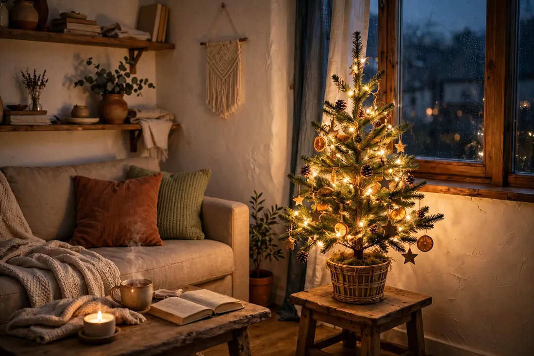 Unique evening tree with glow
