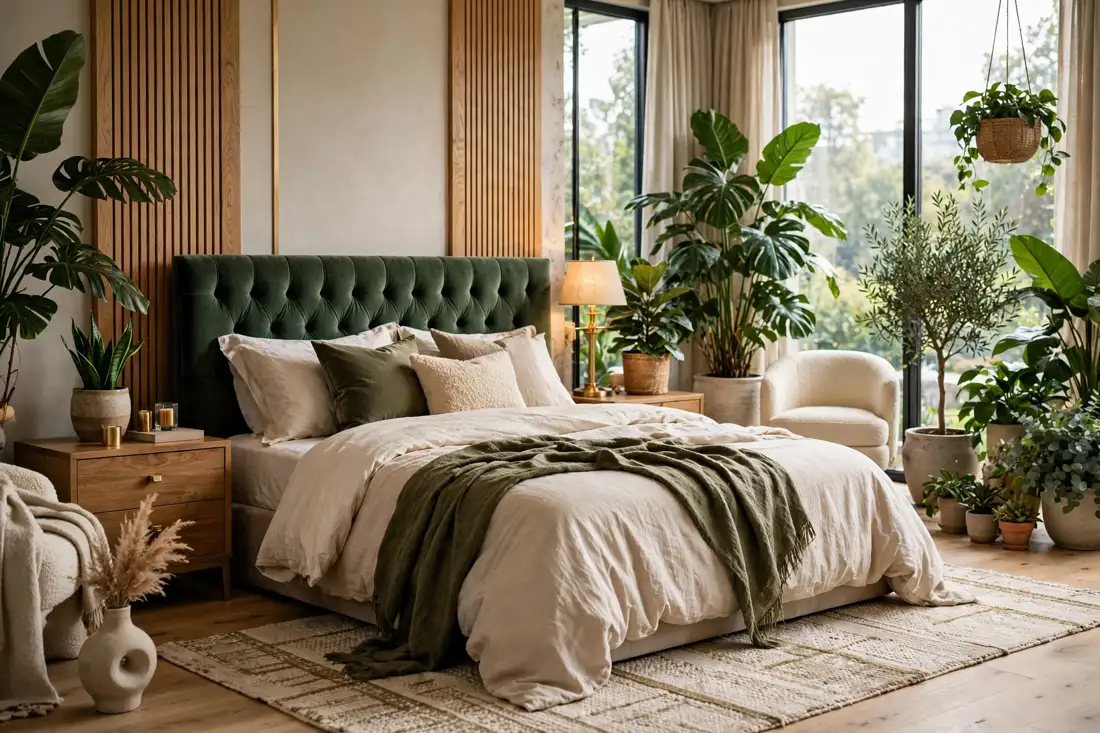 Luxury bedroom plants