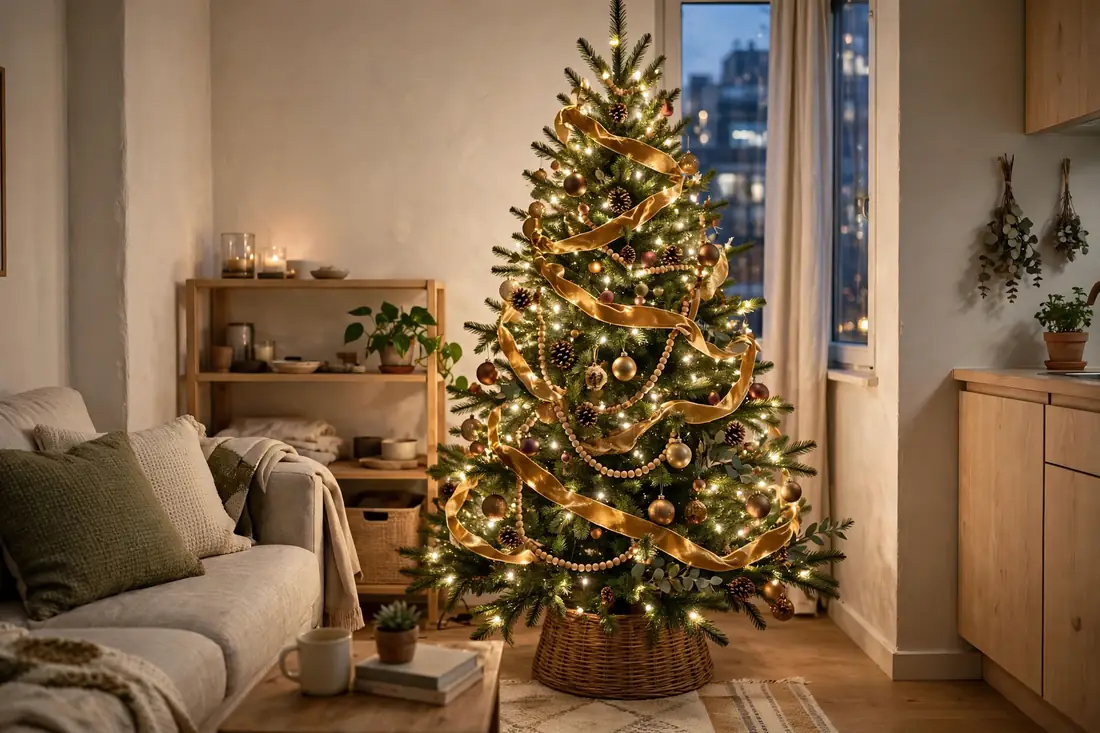 Apartment tree with ribbon