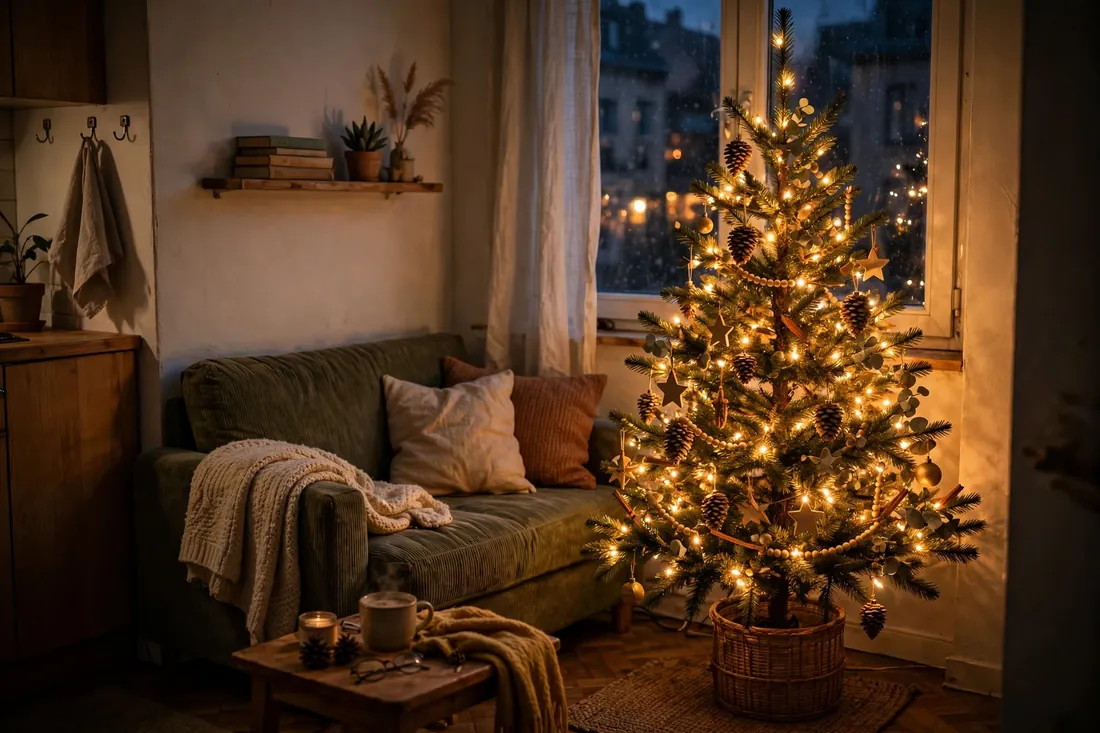 Cozy evening apartment tree