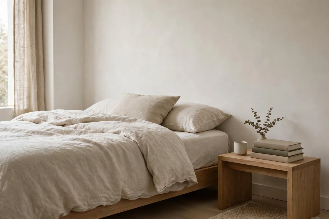 Minimalist bedside books